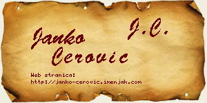 Janko Cerović vizit kartica